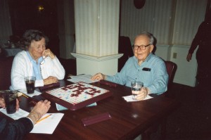 Poochie playing Scrabble