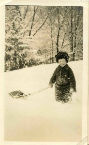 Ev 1919 in snow pulling sled