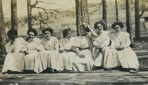 Helen (far left) & her college friends